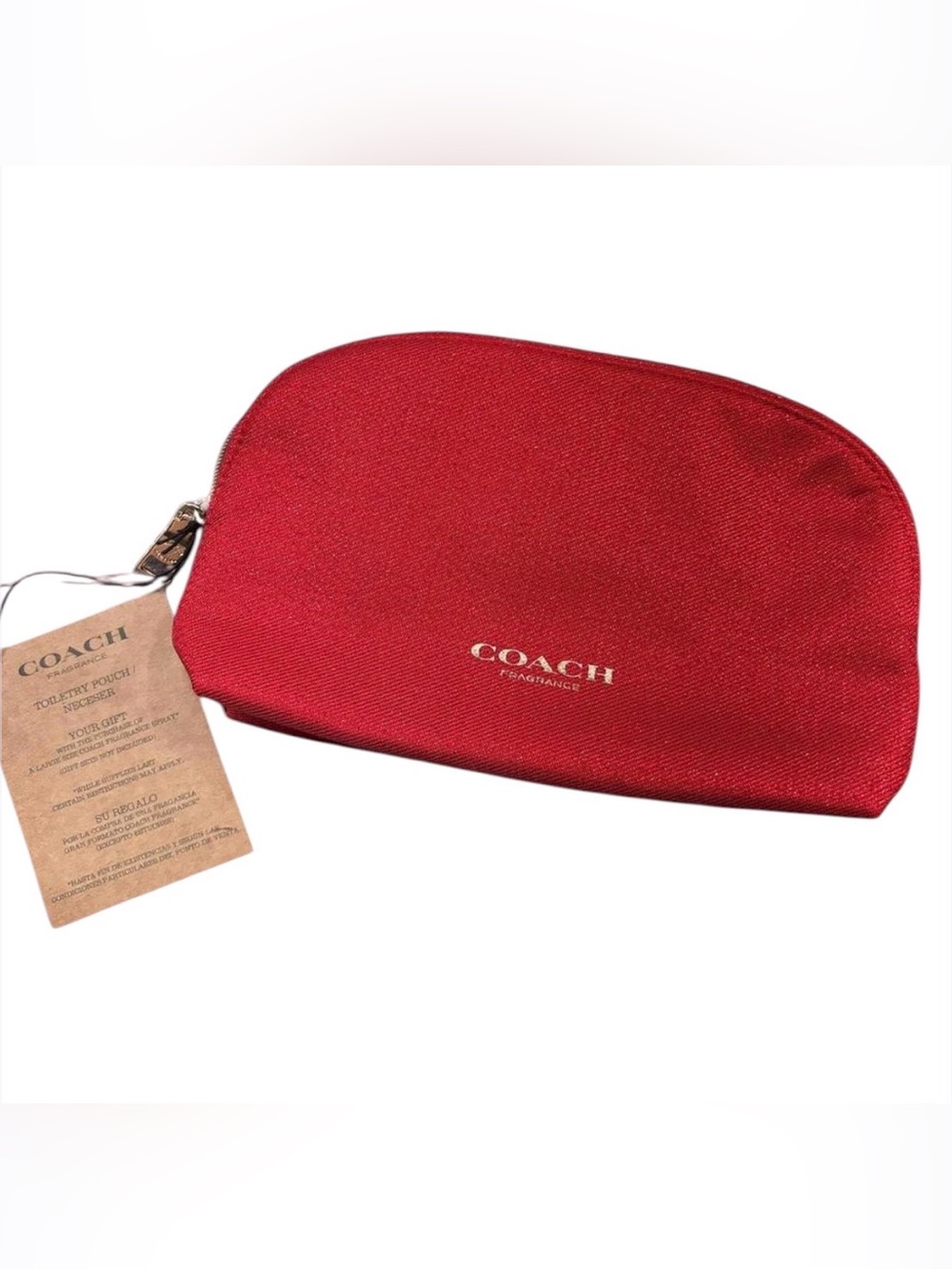 NWOT COACH Red fragrance cosmetic toiletry bag - Picture 4 of 4